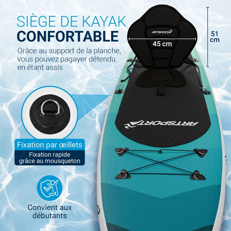 Stand Up Paddling Board mit Kajaksitz