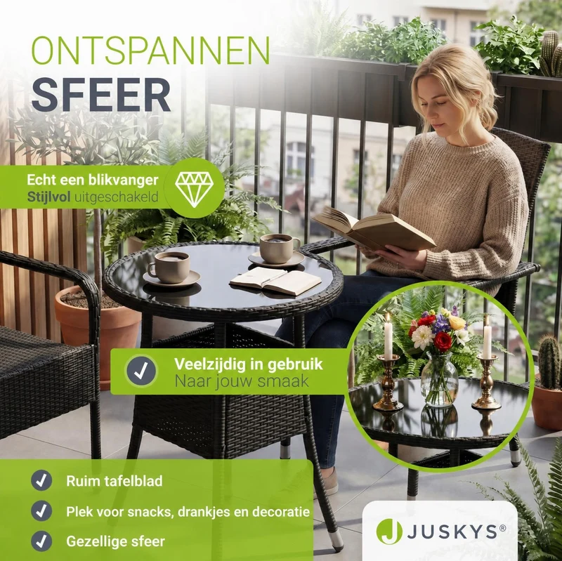 Runder Polyrattan Gartentisch Yoro
