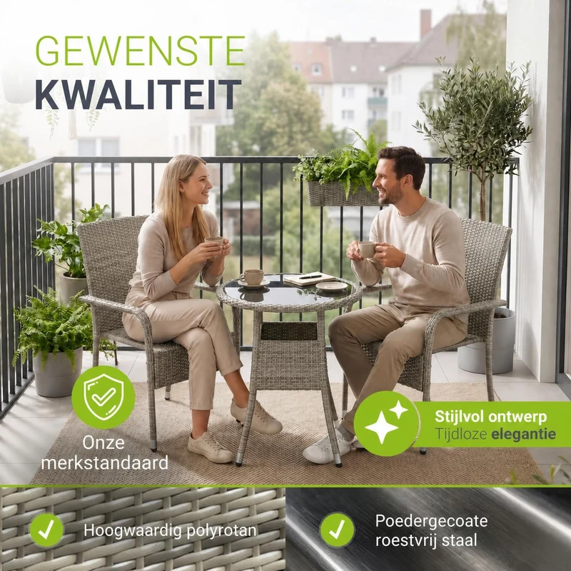 Runder Polyrattan Gartentisch Yoro