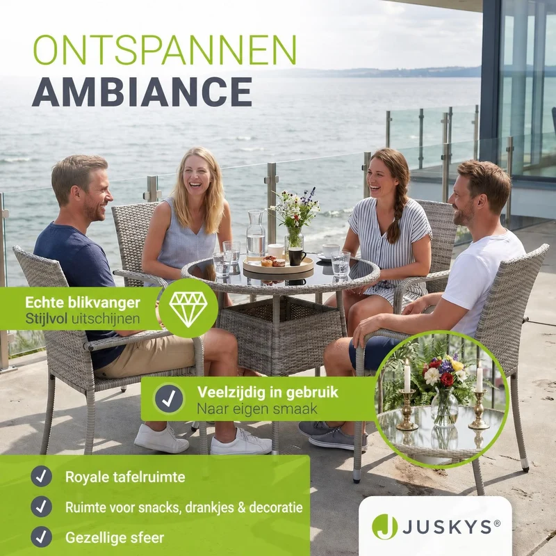 Runder Polyrattan Gartentisch Yoro