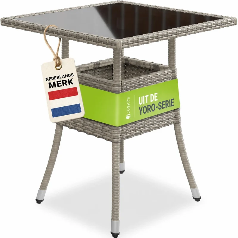 Eckiger Polyrattan Gartentisch Yoro