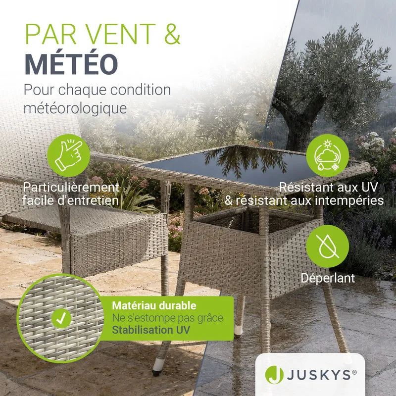 Eckiger Polyrattan Gartentisch Yoro