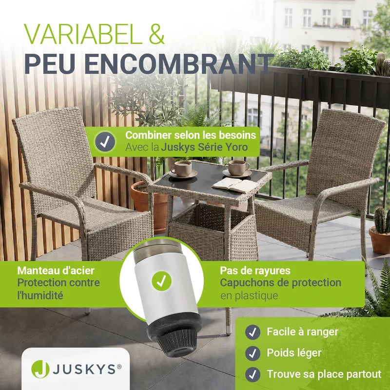 Eckiger Polyrattan Gartentisch Yoro