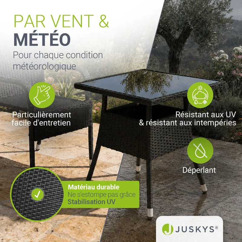 Eckiger Polyrattan Gartentisch Yoro