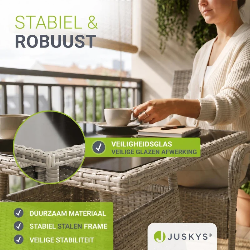 Eckiger Polyrattan Gartentisch Yoro