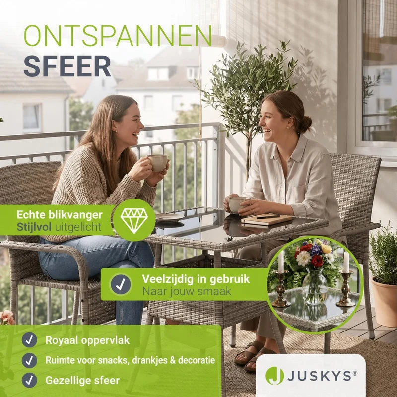 Eckiger Polyrattan Gartentisch Yoro