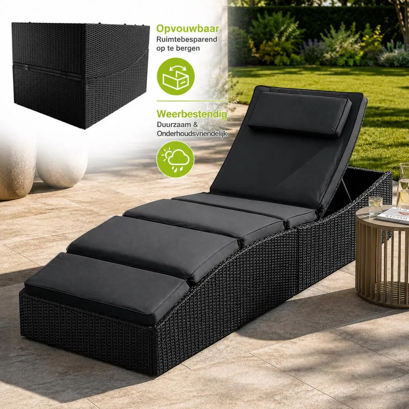 Faltbare Polyrattan Sonnenliege Lamia