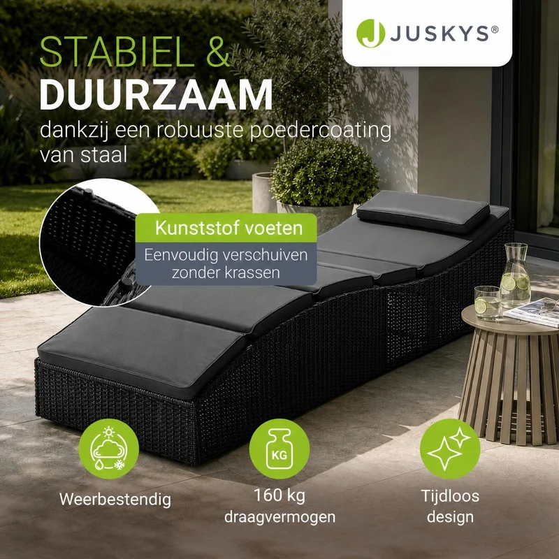 Faltbare Polyrattan Sonnenliege Lamia