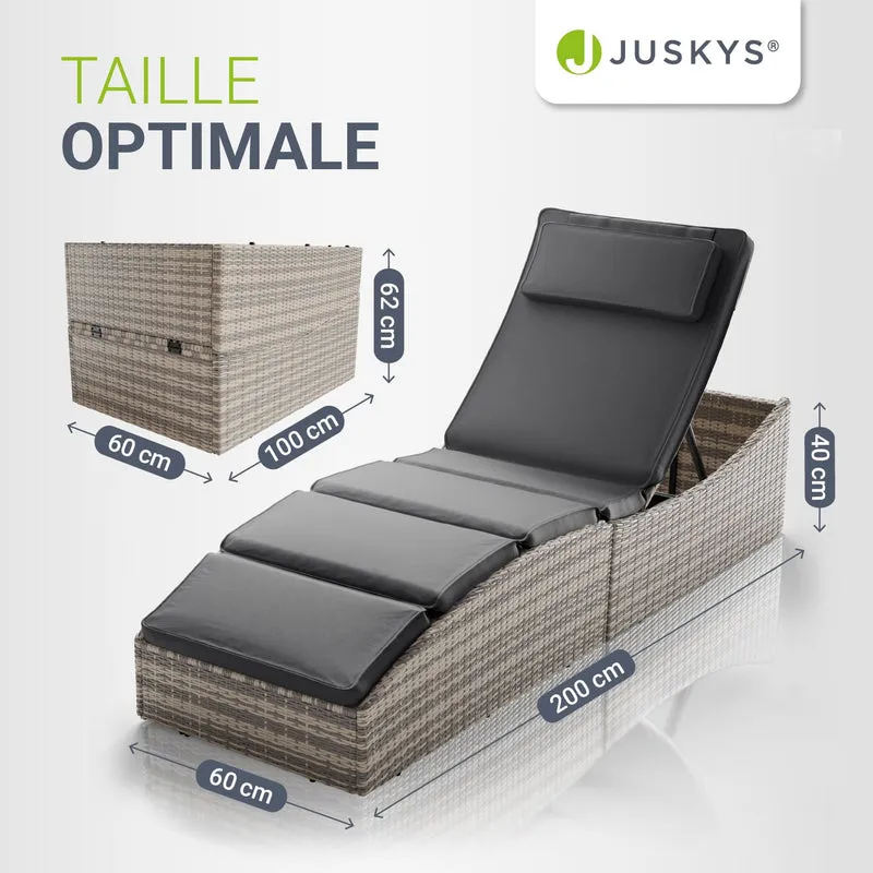 Faltbare Polyrattan Sonnenliege Lamia
