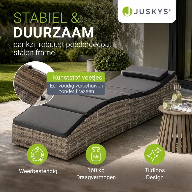 Faltbare Polyrattan Sonnenliege Lamia