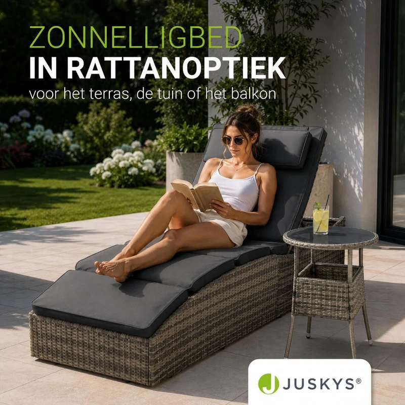 Faltbare Polyrattan Sonnenliege Lamia