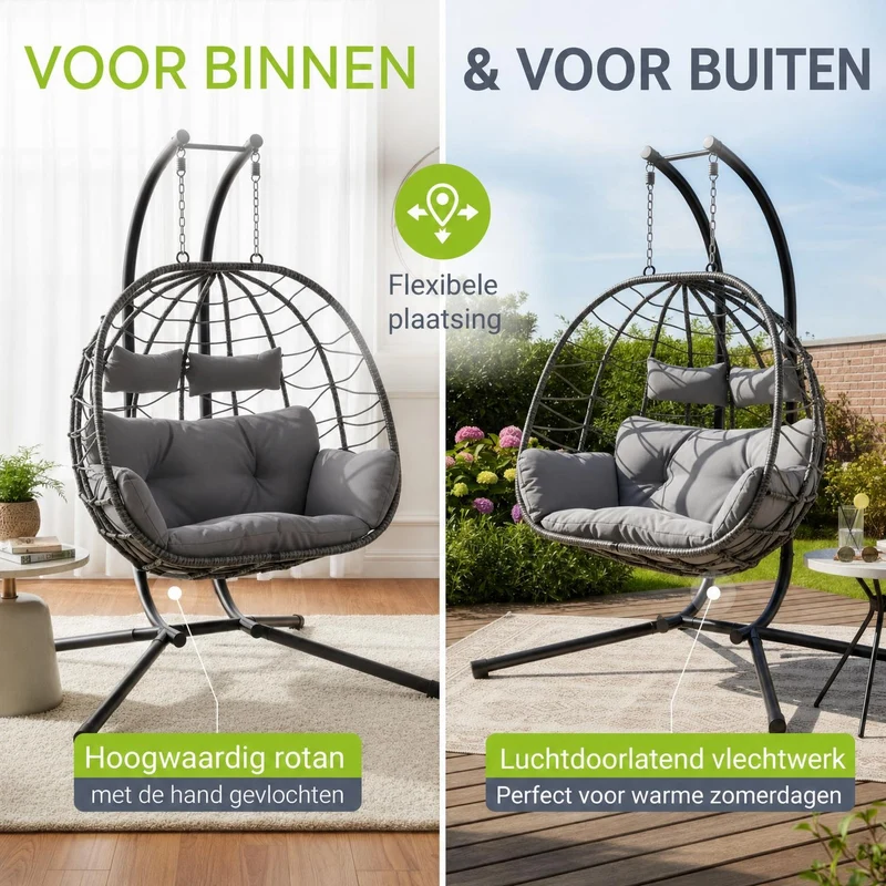 Polyrattan Doppelhängesessel Aria
