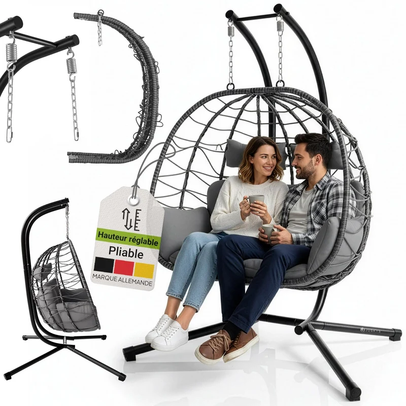 Polyrattan Doppelhängesessel Aria