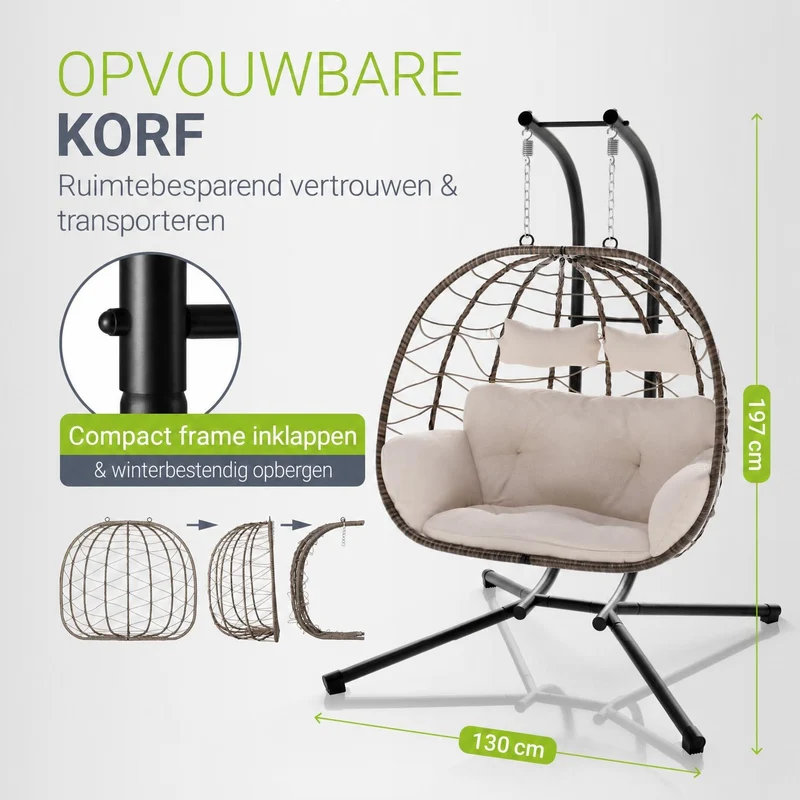 Polyrattan Doppelhängesessel Aria