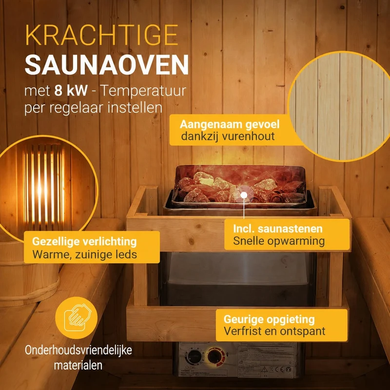 Fasssauna Spitzbergen mit Saunaofen