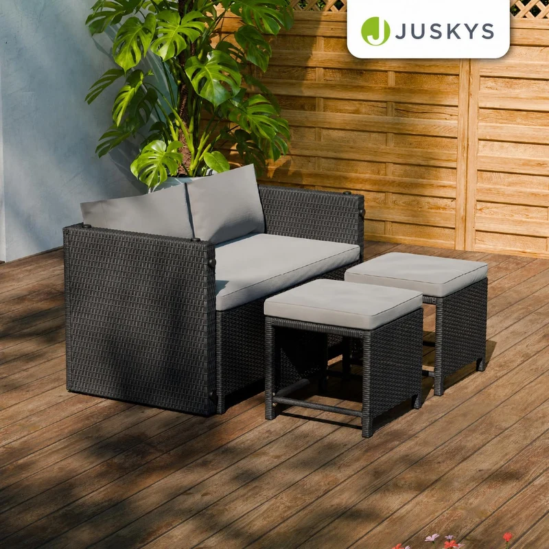 2in1 Polyrattan Gartenmöbel Jamaika
