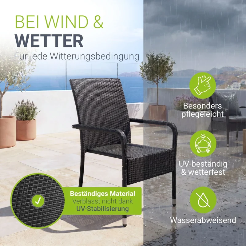 Polyrattan Gartenstühle Yoro