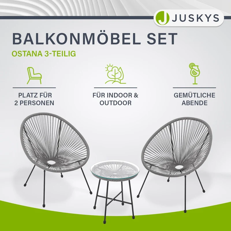 Balkonmöbel Set Ostana 3-teilig