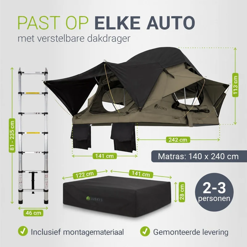 Dachzelt Lago für 2-3 Personen