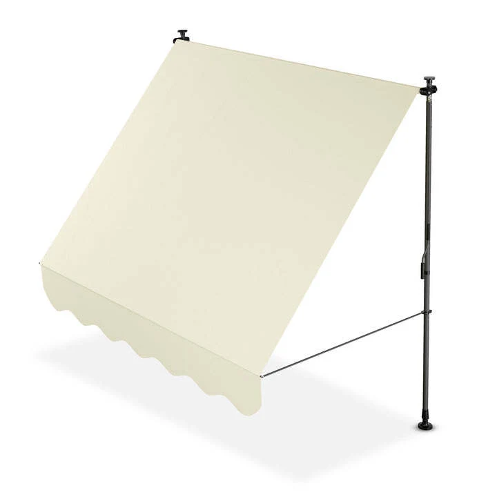 B-Ware Klemmmarkise Kapstadt Sonnenschutz Handkurbel UV-beständig 200x120cm beige
