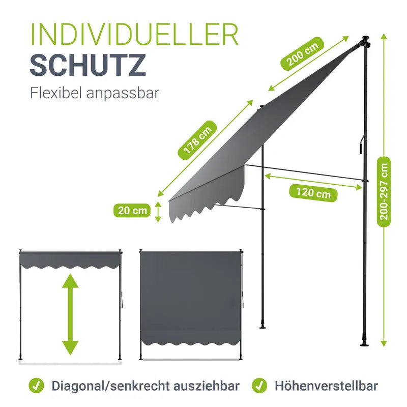 Klemmmarkise Kapstadt mit Handkurbel
