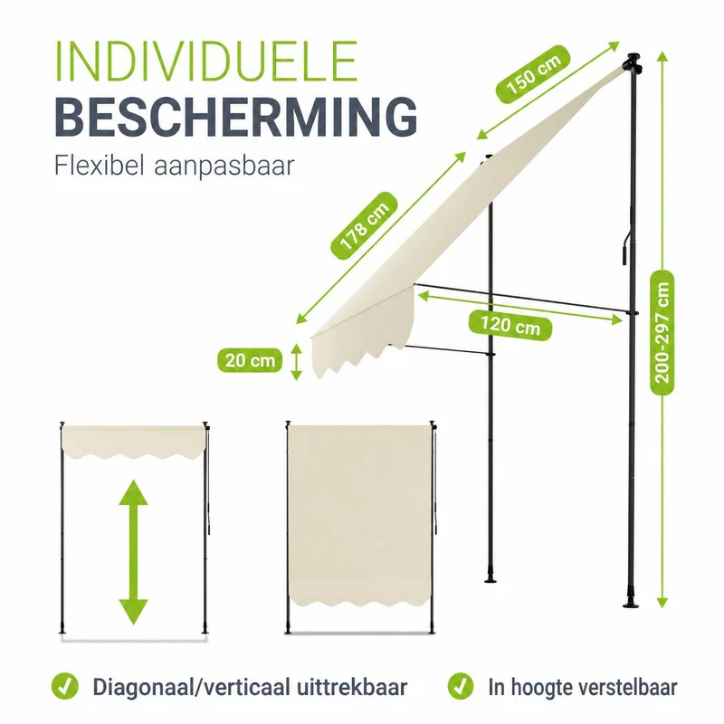 Klemmmarkise Kapstadt mit Handkurbel