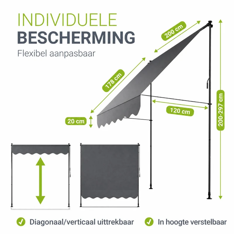 Klemmmarkise Kapstadt mit Handkurbel