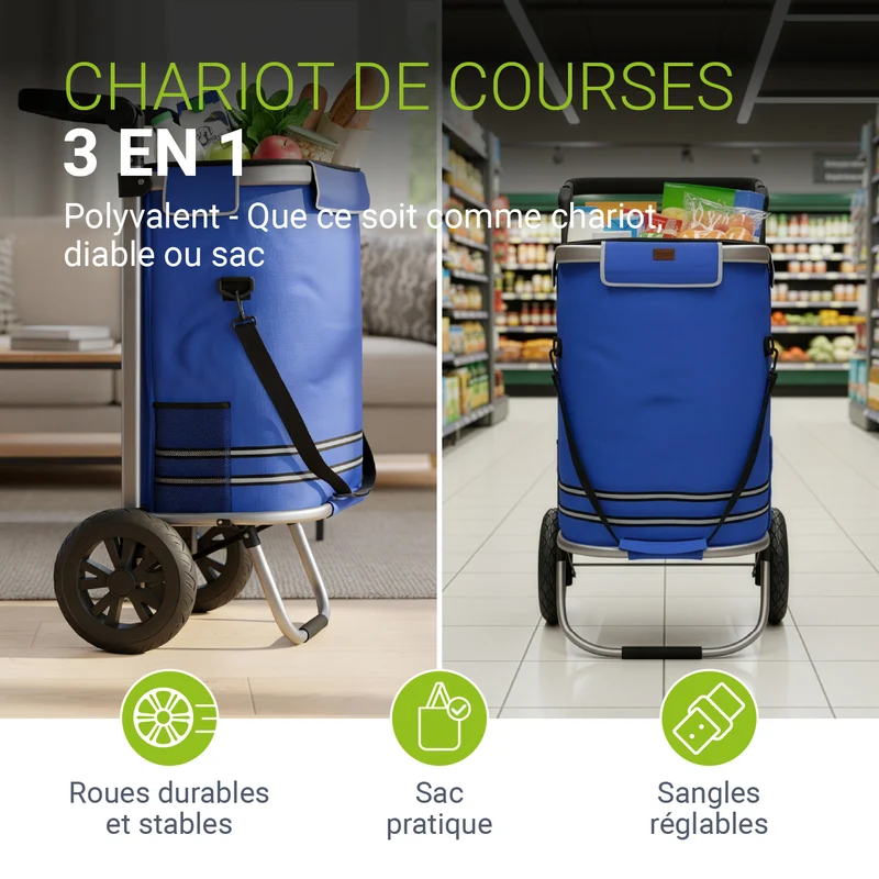 3in1 Einkaufstrolley - 56 L Kapazität