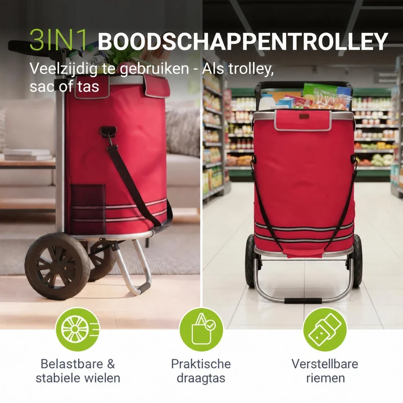 3in1 Einkaufstrolley - 56 L Kapazität