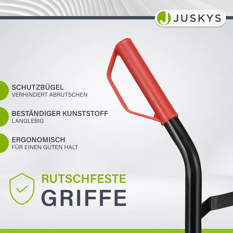 Sackkarre Basic in schwarz mit roten Griffen klappbar