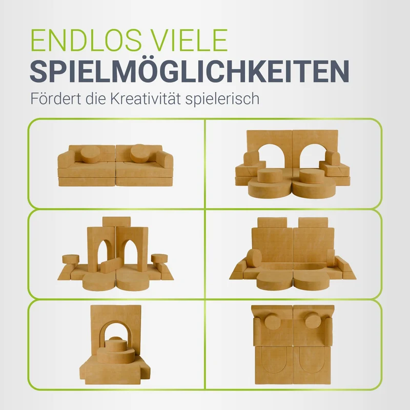 Kindersofa Kayo mit Cord Bezug & Kissen