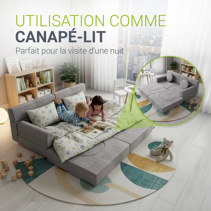 Kindersofa Kayo mit Cord Bezug & Kissen