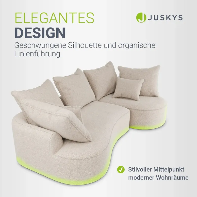 Sofa Tirano mit Ottomane & Dekokissen