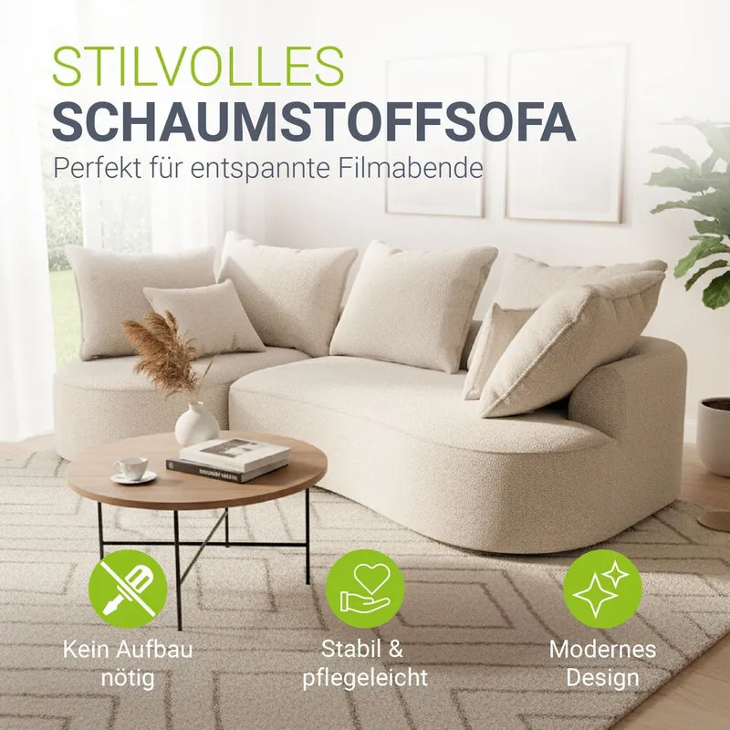 Sofa Tirano mit Ottomane & Dekokissen