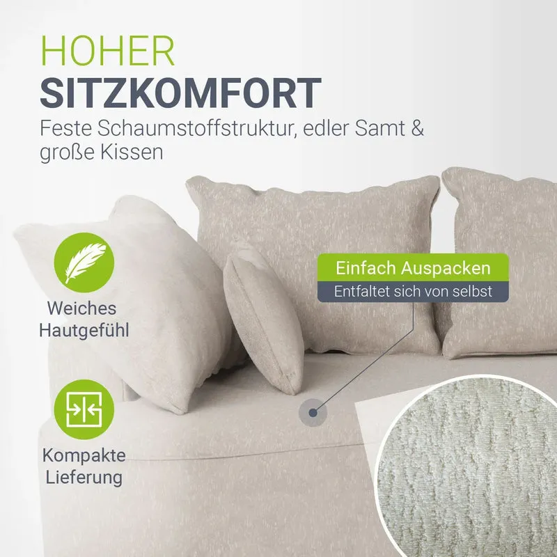 Sofa Tirano mit Ottomane & Dekokissen