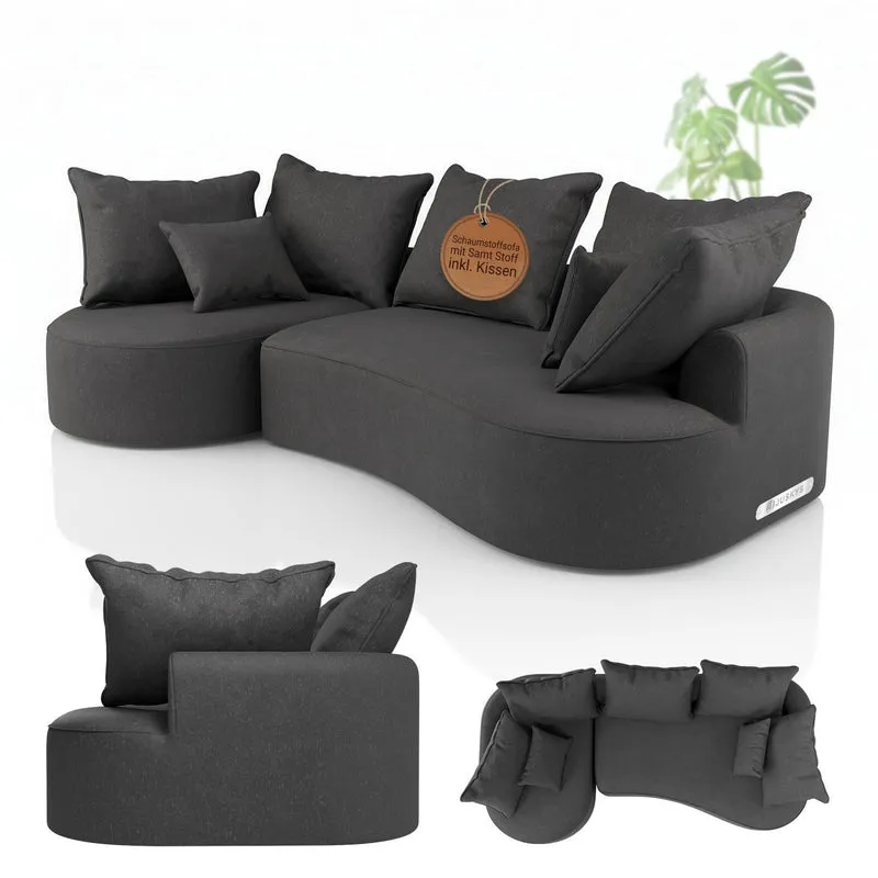 Sofa Tirano mit Ottomane & Dekokissen