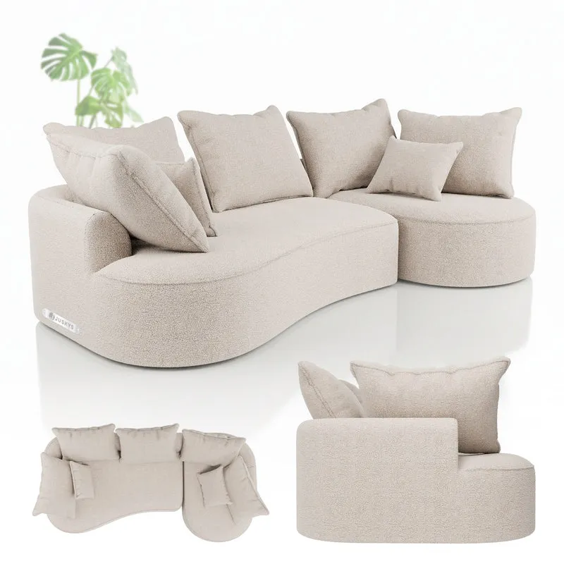 Sofa Tirano mit Ottomane & Dekokissen