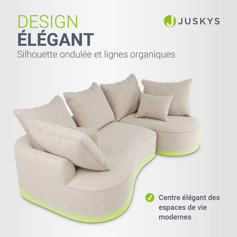 Sofa Tirano mit Ottomane & Dekokissen