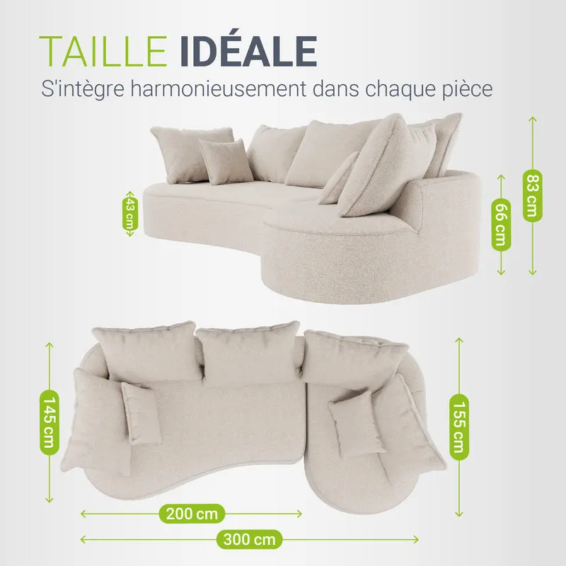 Sofa Tirano mit Ottomane & Dekokissen