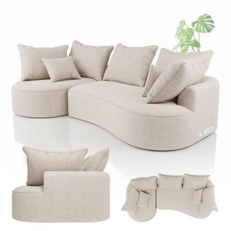 Sofa Tirano mit Ottomane & Dekokissen