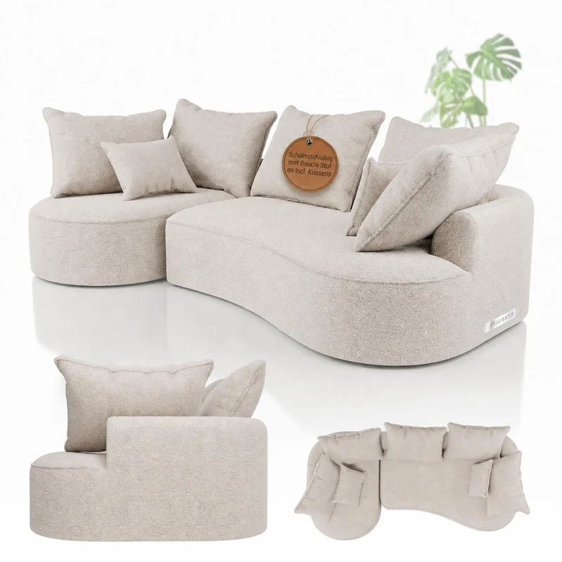 Sofa Tirano mit Ottomane & Dekokissen