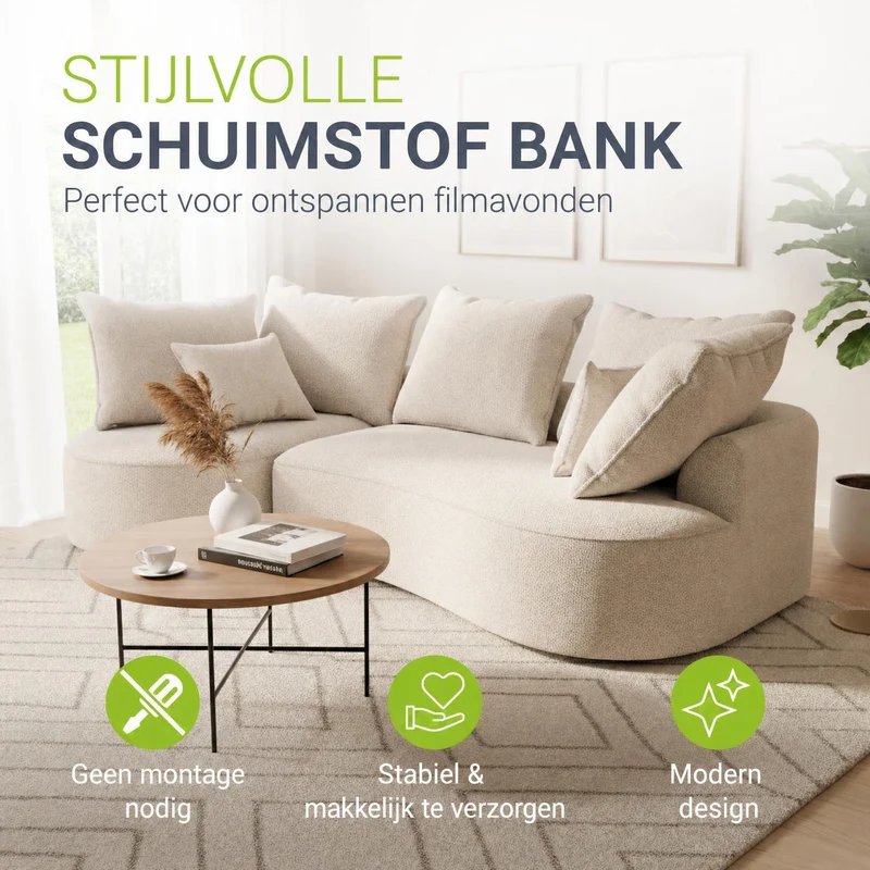 Sofa Tirano mit Ottomane & Dekokissen