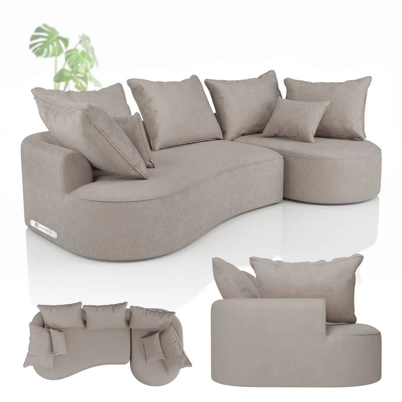 Sofa Tirano mit Ottomane & Dekokissen