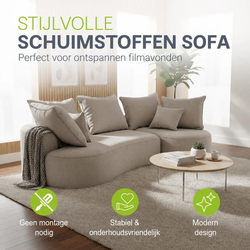 Sofa Tirano mit Ottomane & Dekokissen