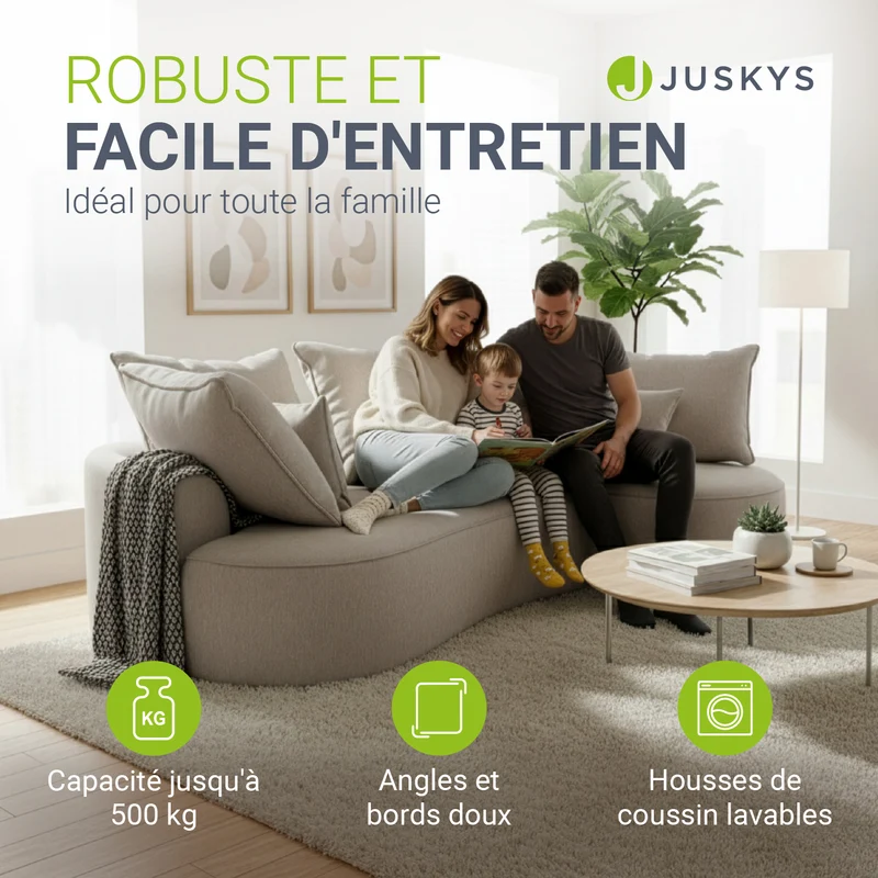 Sofa Tirano mit Ottomane & Dekokissen