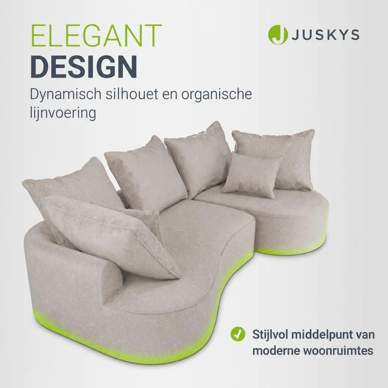 Sofa Tirano mit Ottomane & Dekokissen