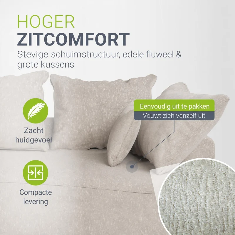 Sofa Tirano mit Ottomane & Dekokissen