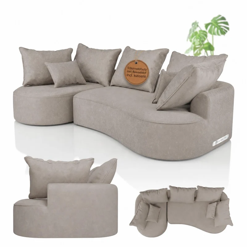 Sofa Tirano mit Ottomane & Dekokissen