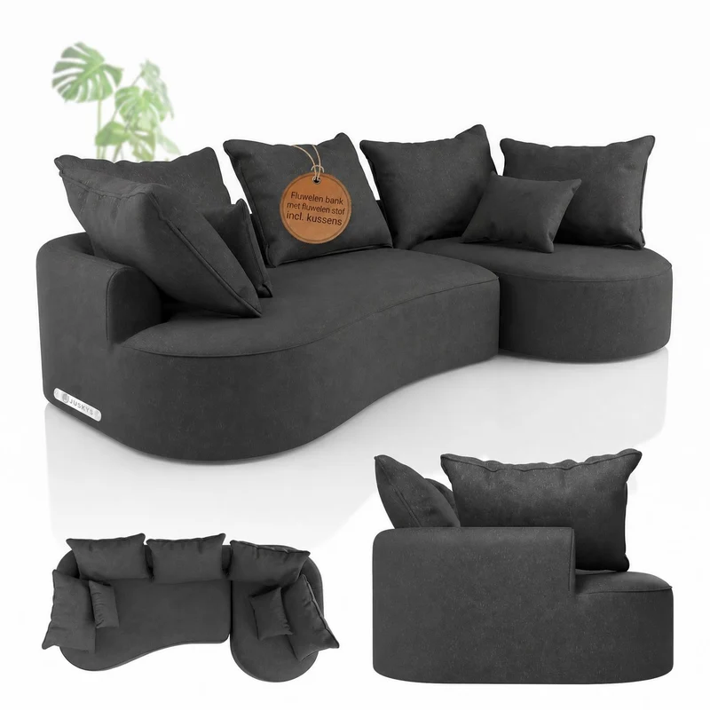 Sofa Tirano mit Ottomane & Dekokissen