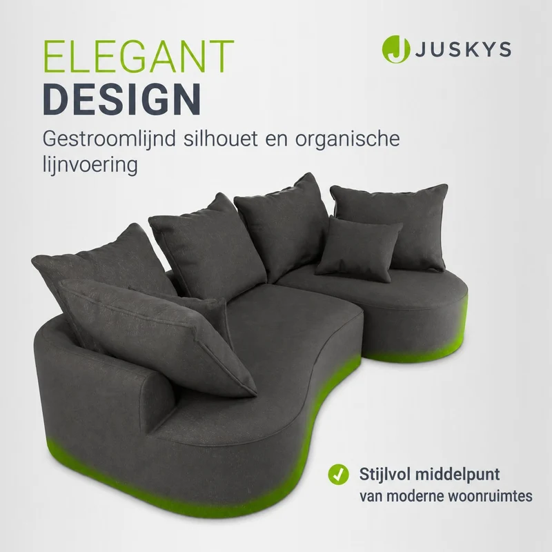 Sofa Tirano mit Ottomane & Dekokissen